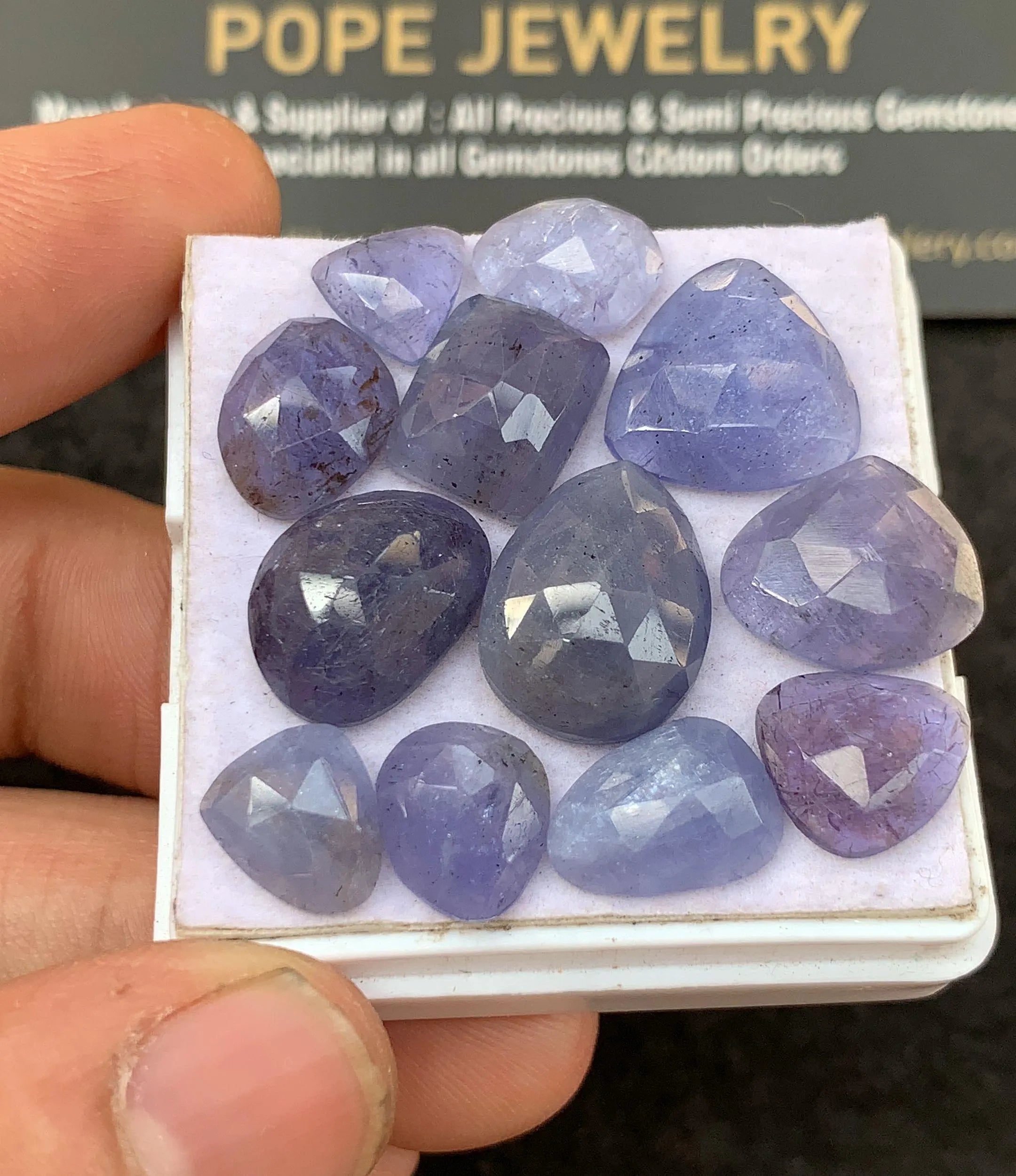 Natural Tanzanite Gemstone Rose Cut Mix Shape Cabochon Loose Gemstones For Jewelry Making Wholesalegems 8-15 MM Size 12 Pcs SM24488