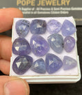 Natural Tanzanite Gemstone Rose Cut Mix Shape Cabochon Loose Gemstones For Jewelry Making Wholesalegems 8-15 MM Size 12 Pcs SM24491
