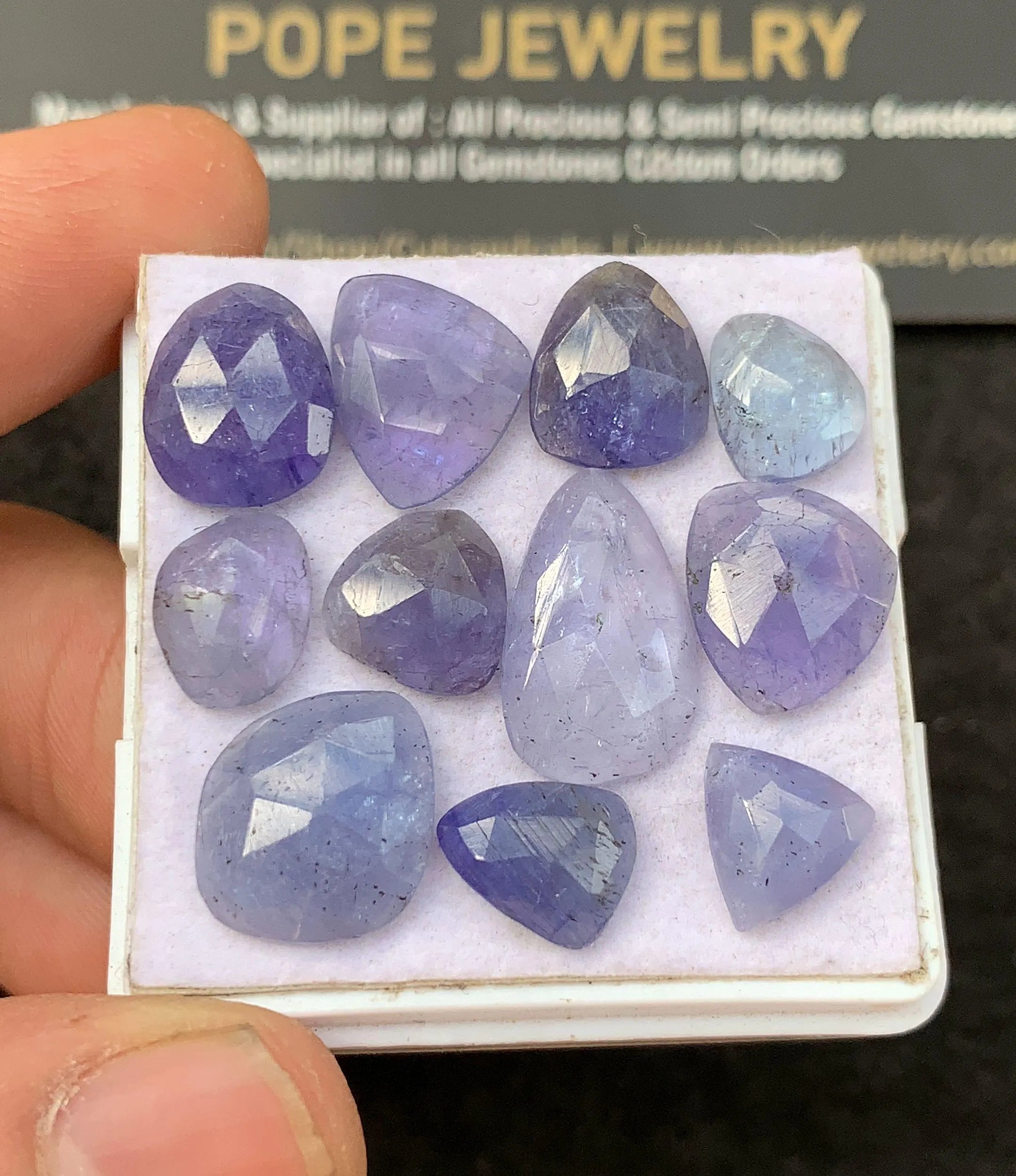 Natural Tanzanite Gemstone Rose Cut Mix Shape Cabochon Loose Gemstones For Jewelry Making Wholesalegems 9-16 MM Size 12 Pcs SM24493