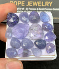Natural Tanzanite Gemstone Rose Cut Mix Shape Cabochon Loose Gemstones For Jewelry Making Wholesalegems 9-15 MM Size 16 Pcs SM24495