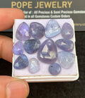 Natural Tanzanite Gemstone Rose Cut Mix Shape Cabochon Loose Gemstones For Jewelry Making Wholesalegems 8-16 MM Size 12 Pcs SM24499