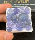 Natural Tanzanite Gemstone Rose Cut Mix Shape Cabochon Loose Gemstones For Jewelry Making Wholesalegems 9-17 MM Size 15 Pcs SM24500