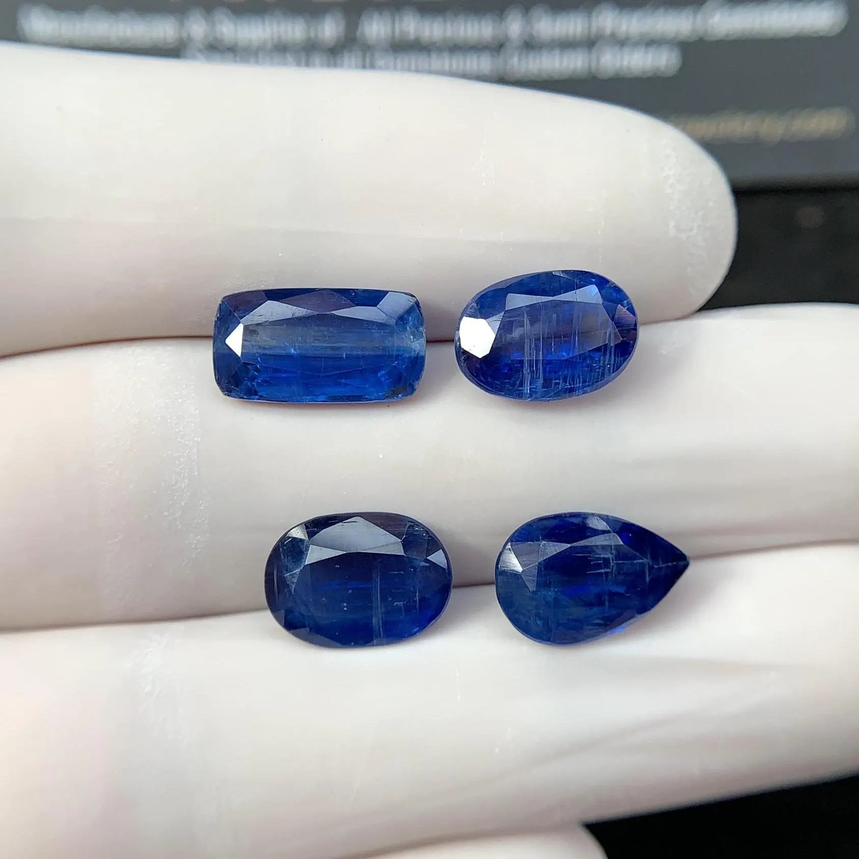 Natural Blue Kyanite Gemstone Faceted Cut Mix Shape 11-12 MM 4 Pcs Blue Kyanite High Quality Gemstone Wholesale gems SM24251
