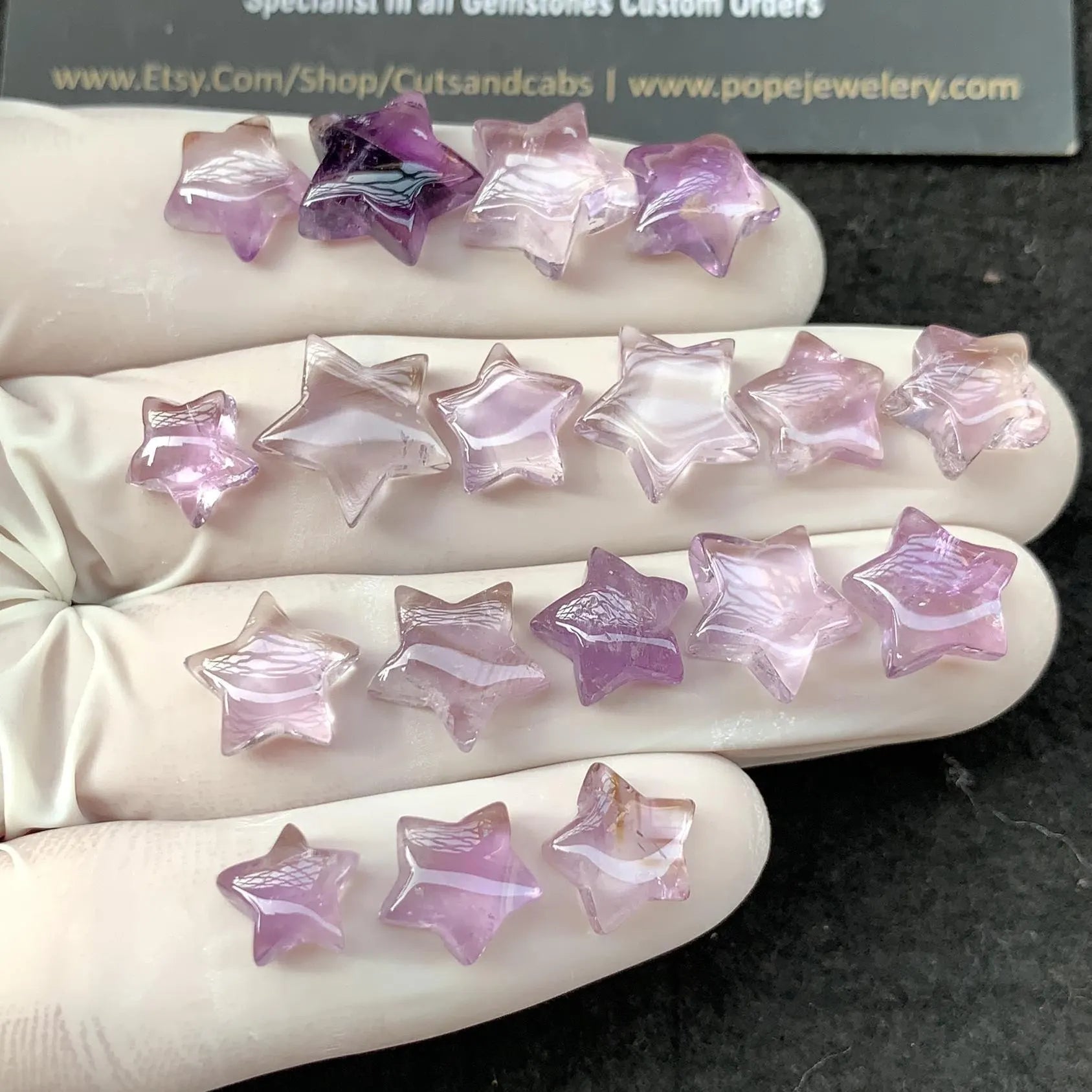 Natural Amethyst Gemstone Amethyst Smooth Star Shape High Quality Gems Supply 8-13 MM 18 Pcs High Quality Wholesale gems-SM24255