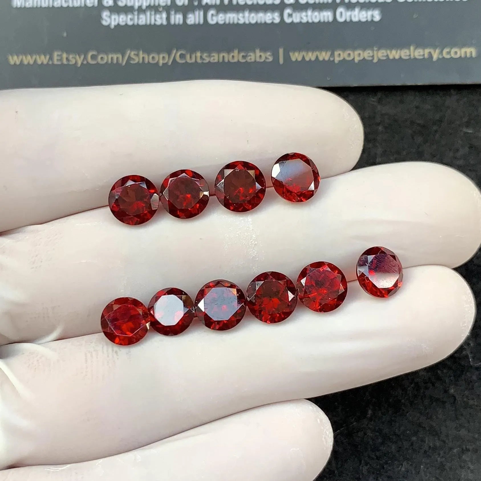 Natural Pyrope Garnet Gemstone Cuts Garnet Faceted Cut Gemstone Garnet Faceted Cut Round 7 MM 10 Pcs Jewelry Supply SM24279