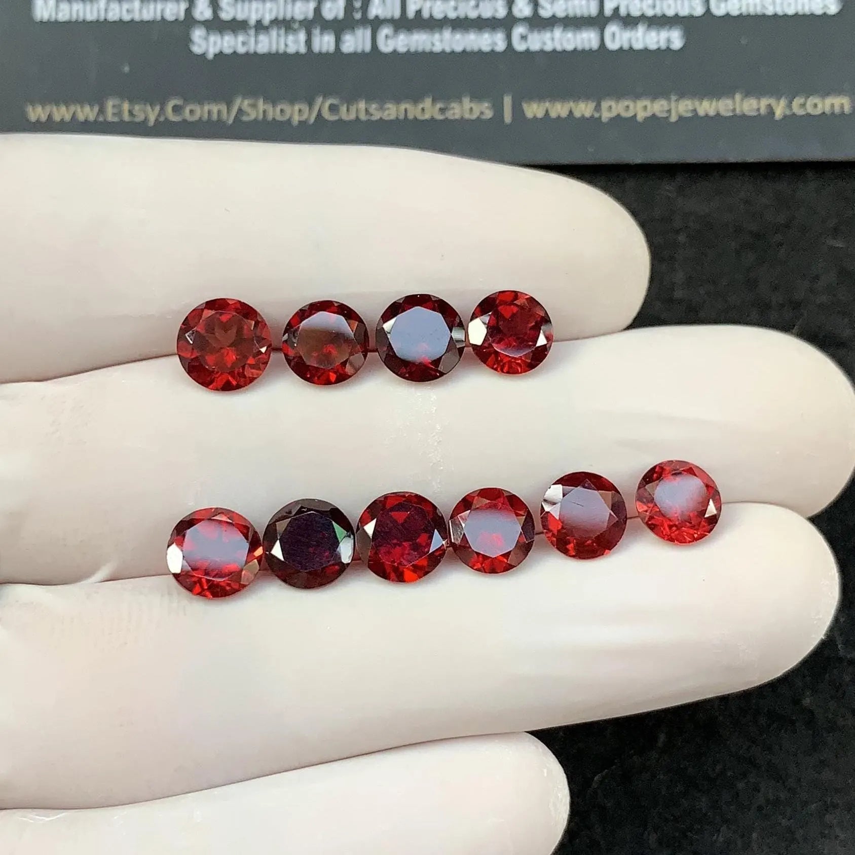 Natural Pyrope Garnet Gemstone Cuts Garnet Faceted Cut Gemstone Garnet Faceted Cut Round 6-7 MM 10 Pcs Jewelry Supply SM24280