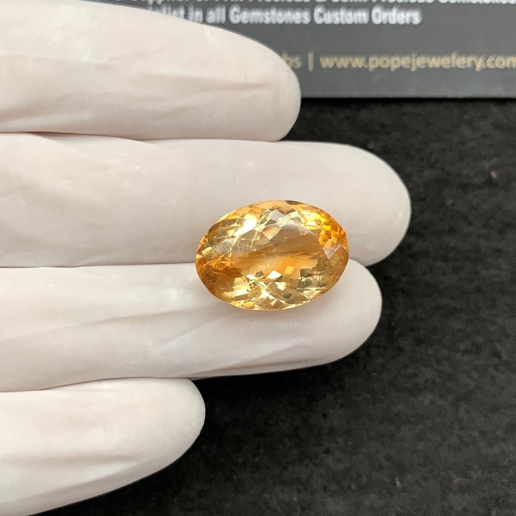 Natural Citrine Gemstone Citrine Faceted Cut Oval Shape Gemstones High Quality Stone 18x13x10 MM 1 Pcs Jewelry Supply SM24303