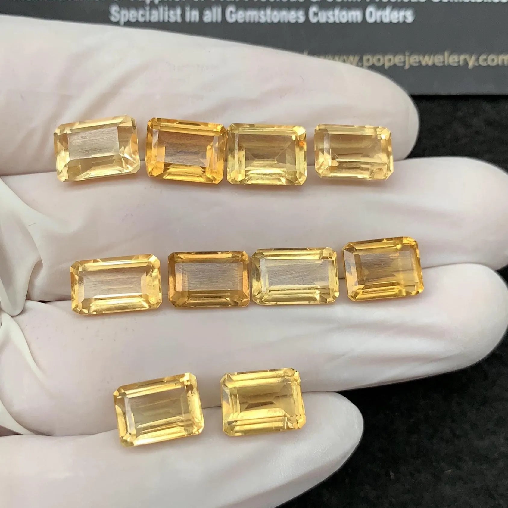 Natural Citrine Gemstone Citrine Faceted Cut Rectangle Shape Gemstones High Quality Stones 10-11 MM 10 Pcs Jewelry Supply SM24306