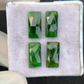 Natural Chrome Gemstone Rose Cut Rectangle shape Cabochon High Quality Gemstone 13-14 MM 4 Pcs Jewelry Supply SM24317