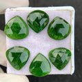 Natural Chrome Gemstone Rose Cut Heart shape Cabochon High Quality Gemstone 13-14 MM 6 Pcs Jewelry Supply SM24318
