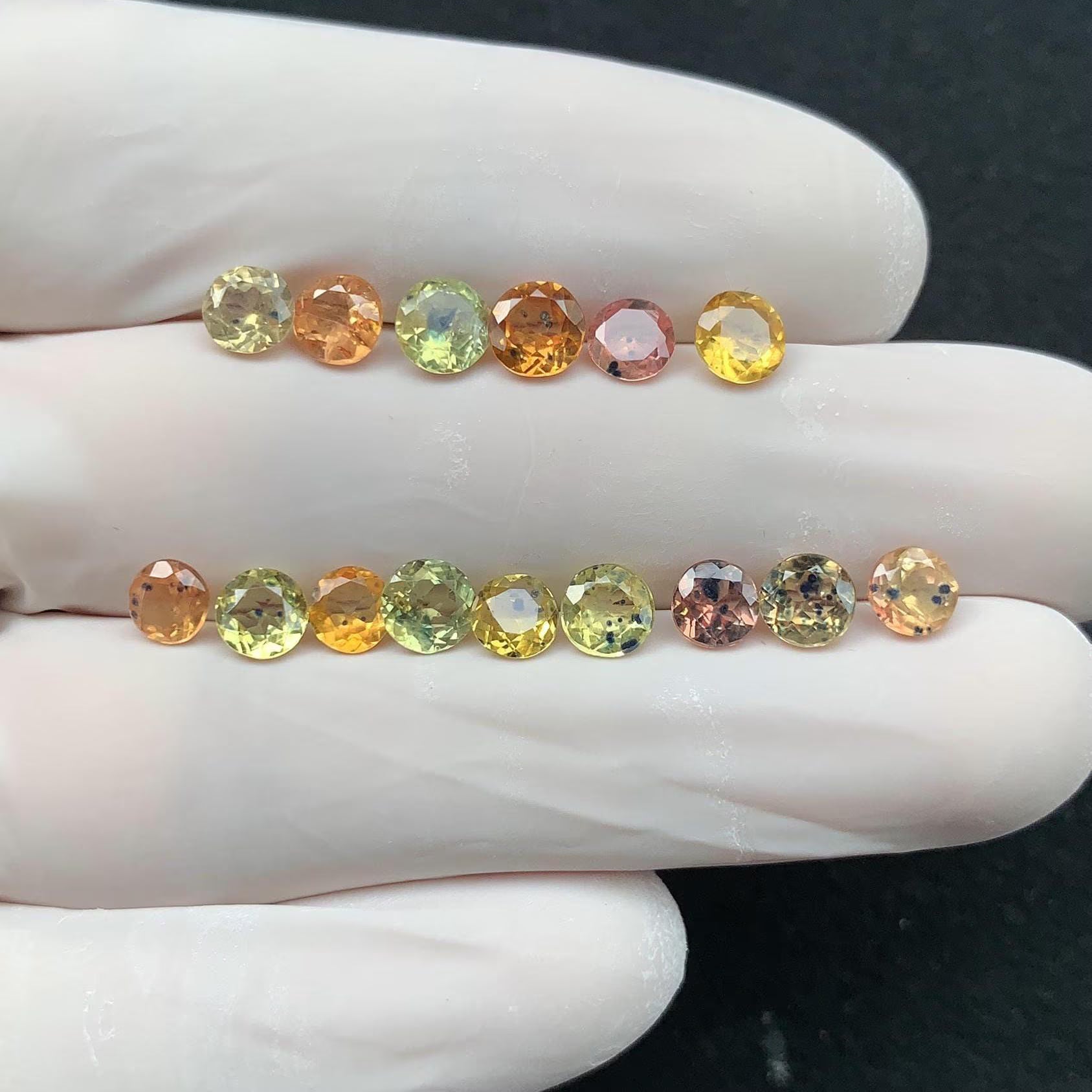 Natural Padparadscha Sapphire Gemstone Faceted Cut Round Shape Cuts High Quality Loose Gemstone 4-5 MM 15 Pcs Jewelry Supply SM24325