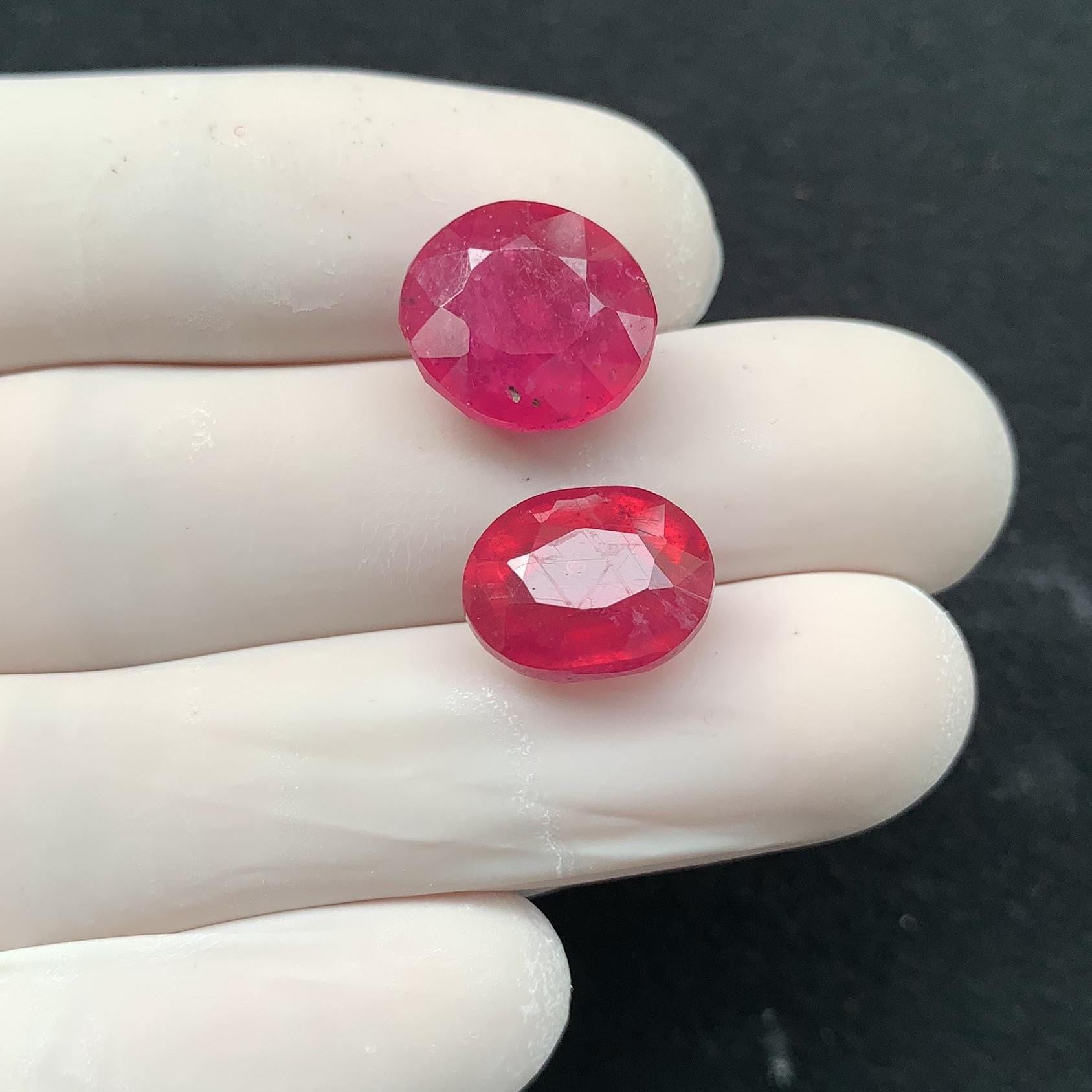 Natural Pink Sapphire Gemstone Pink Sapphire Faceted Cut Oval Shape 12x13 MM 2 Pcs High Quality Loose Gemstone Wholesale gems SM24331