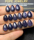 Blue Sandstone Smooth Pear Cabochon High Quality Loose Gemstones For Jewelry Making Wholesalegems 8x12 MM Size 15 Pcs SM24537