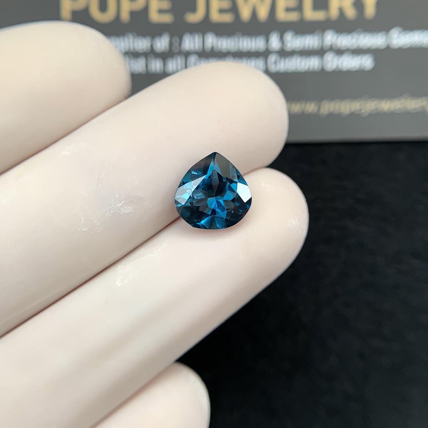 Natural London Blue Topaz Gemstone Faceted Cut Heart Shape 9x9x5 MM 1 Pcs High Quality Gemstone Wholesale gems SM24370