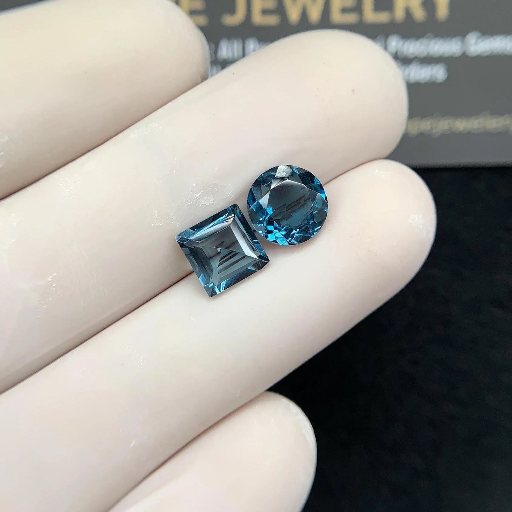Natural London Blue Topaz Gemstone Faceted Cut Mix Shape 7-8 MM 2 Pcs High Quality Gemstone Wholesale gems SM24372