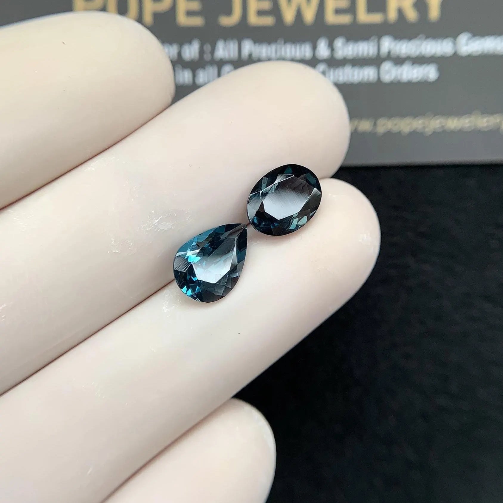 Natural London Blue Topaz Gemstone London Blue Topaz Faceted Cut Mix Shape 9-10 MM 2 Pcs High Quality Gemstone Wholesale gems SM24374