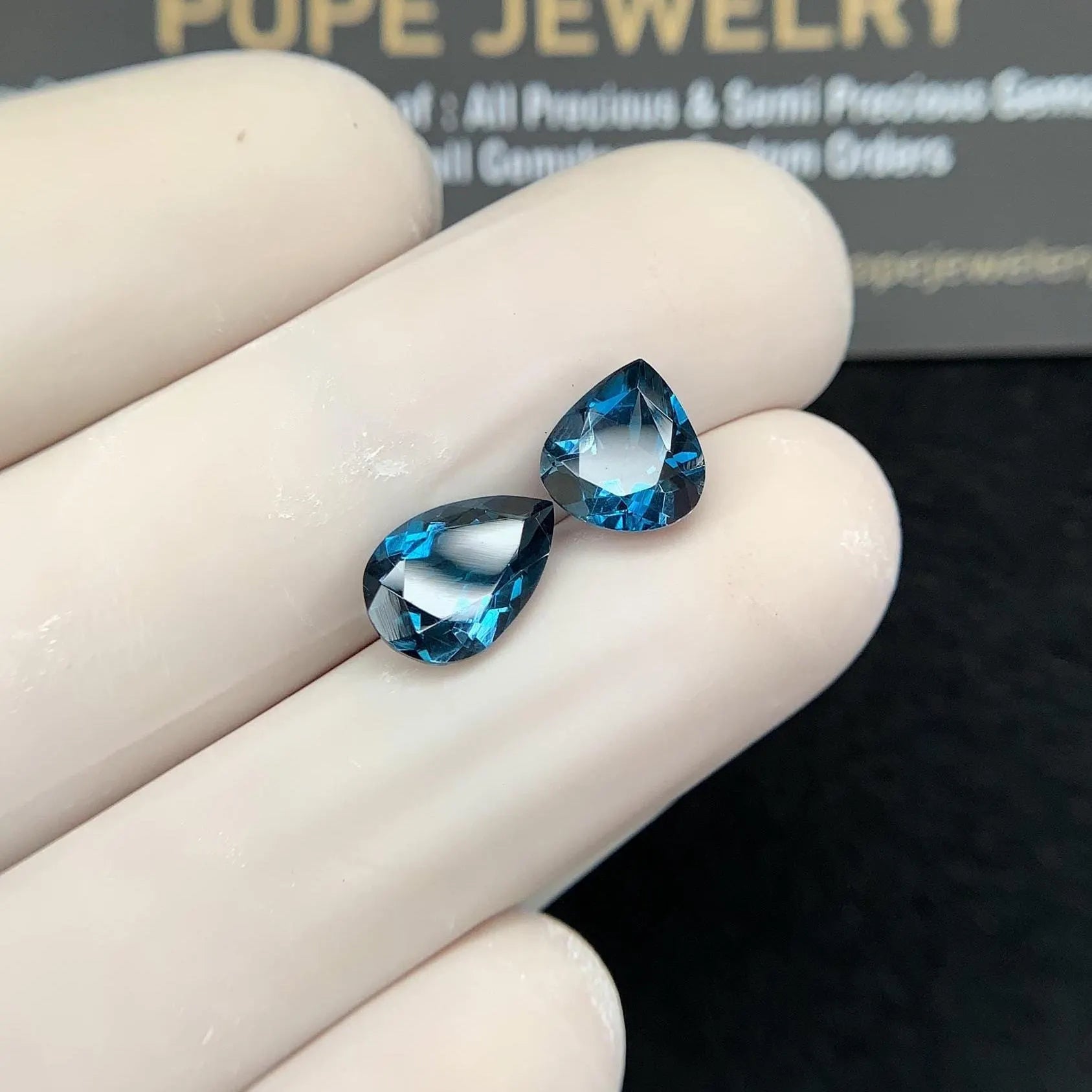 Natural London Blue Topaz Gemstone Faceted Cut Mix Shape 8-10 MM 2 Pcs High Quality Gemstone Wholesale gems SM24375