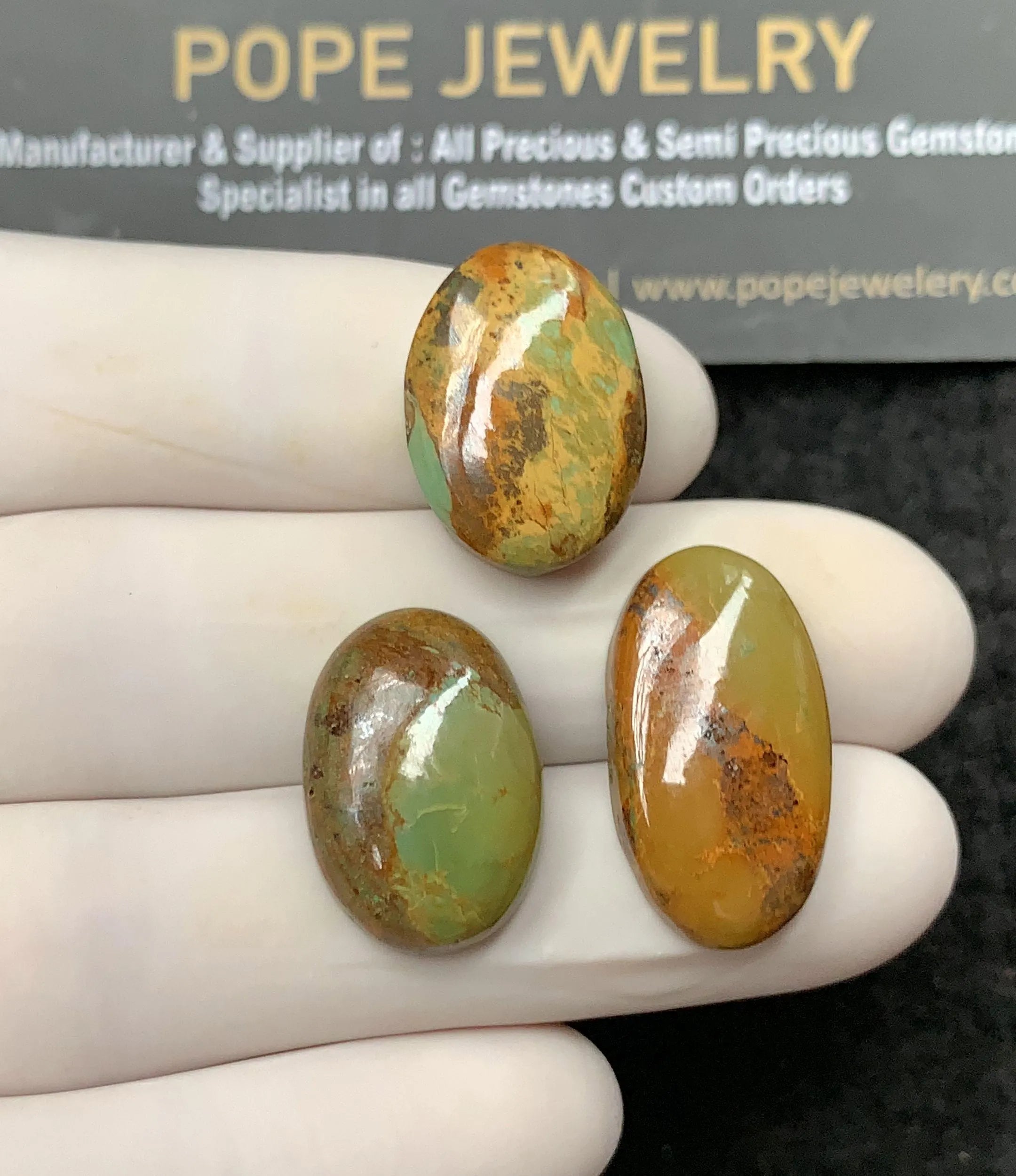 Natural American Turquoise Gemstone Smooth Oval Shape Cabochon Loose Gemstones For Jewelry Making Wholesalegems 19-23 MM Size 3 Pcs SM24574