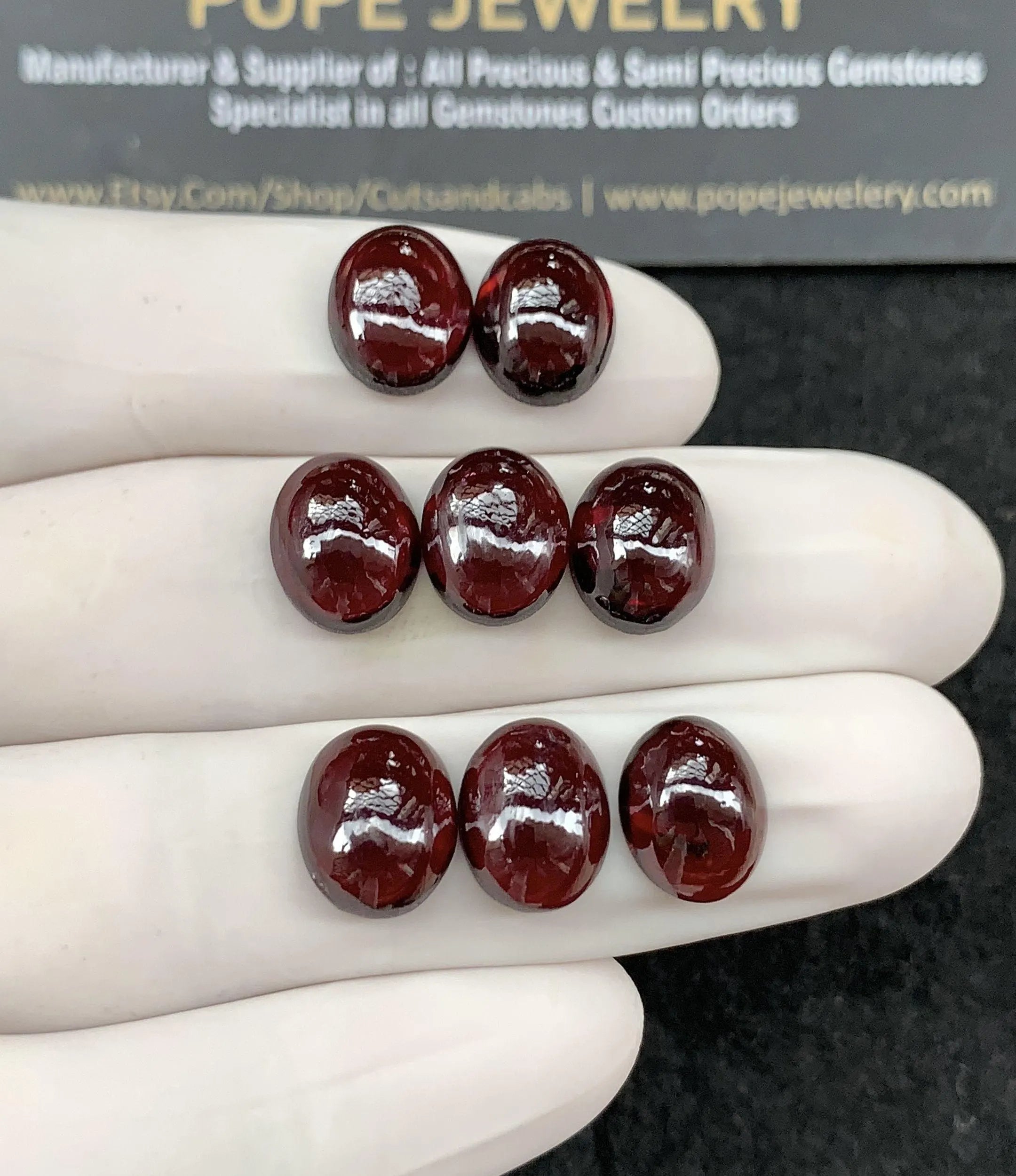 Natural Garnet Gemstone Smooth Oval Cabochon High Quality Loose Gemstones For Jewelry Making Wholesalegems 9x11 MM Size 8 Pcs SM24597