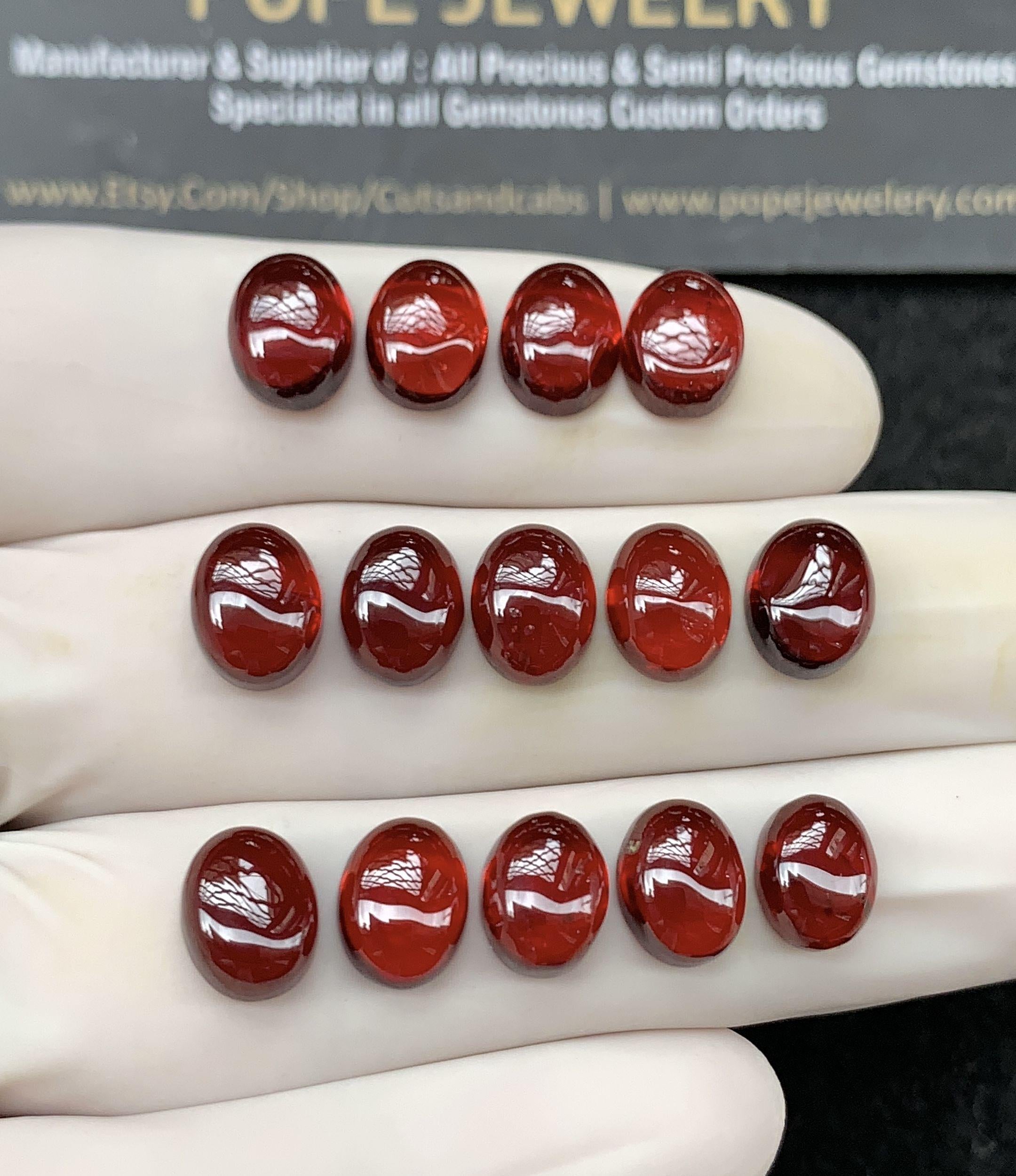 Natural Pyrope Garnet Gemstone Smooth Oval Cabochon High Quality Loose Gemstones For Jewelry Making Wholesalegems 7x9 MM Size 14 Pcs SM24600