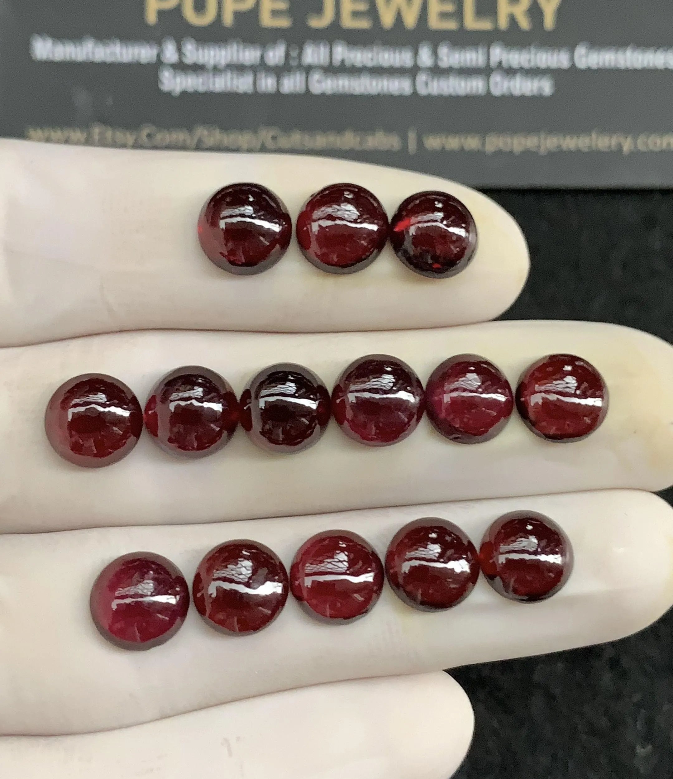 Natural Garnet Gemstone Smooth Round Cabochon High Quality Loose Gemstones For Jewelry Making Wholesalegems 8 MM Size 14 Pcs SM24611