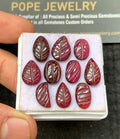 Natural Garnet Gemstone Hand Carved Mix Cabochon High Quality Loose Gemstones For Jewelry Making Wholesalegems 11-13 MM Size 10 Pcs SM24617