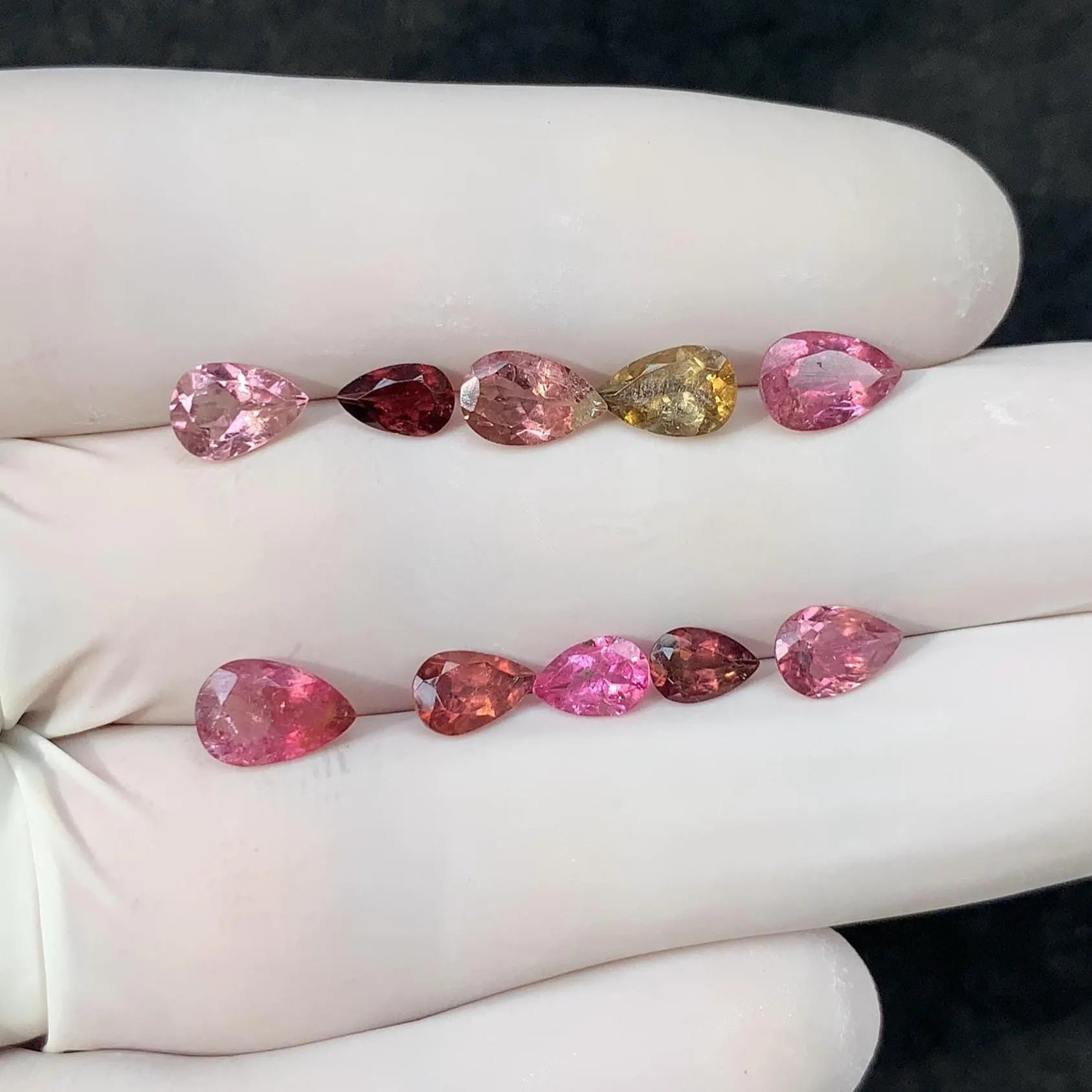 Natural Tourmaline Gemstone Cuts Tourmaline Faceted Cut Pear Shape High Quality Gemstone Jewelry Supply 6-8 MM 10 Pcs SM24384