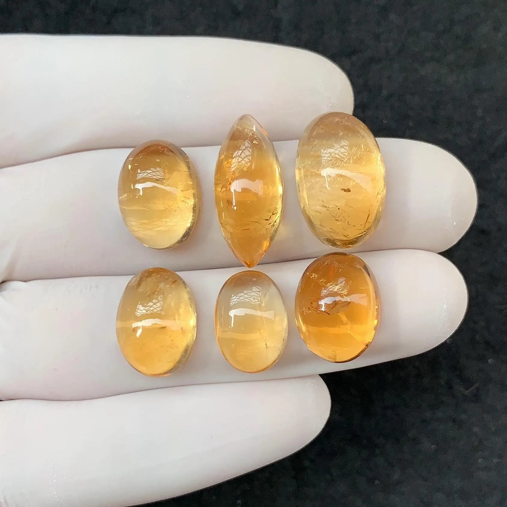 Natural Citrine Gemstone Smooth Mix Shape Cabochon High Quality Loose Gemstone Jewelry Making WholesaleGems 13-20 MM Size 6 Pcs SM24386
