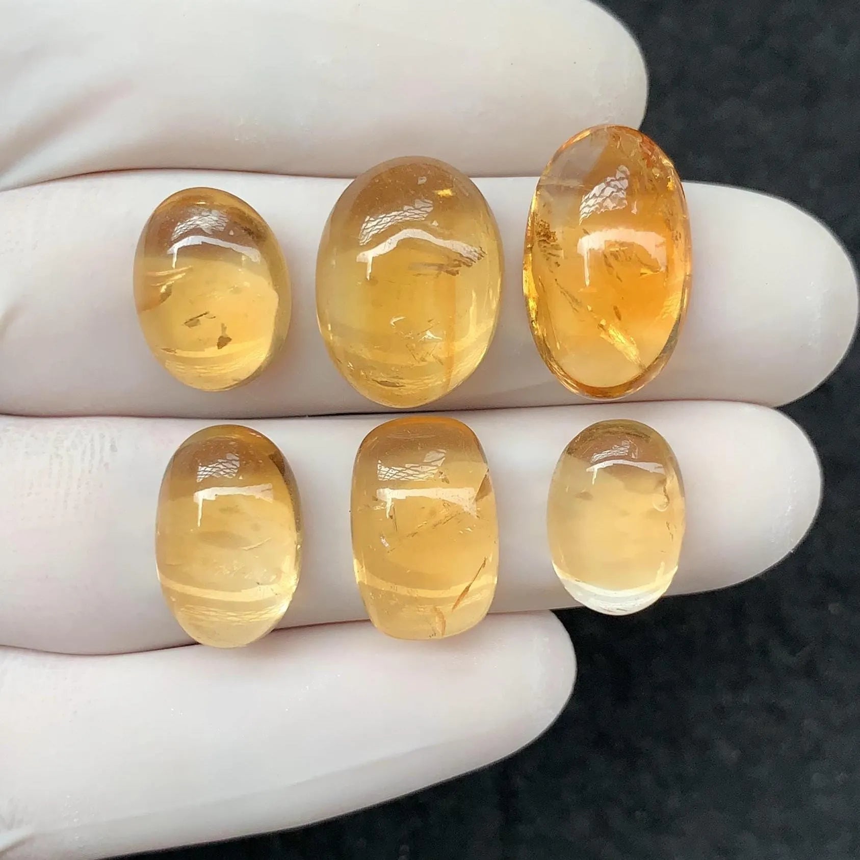 Natural Citrine Gemstone Smooth Mix Shape Cabochon High Quality Loose Gemstone Jewelry Making WholesaleGems 14-18 MM Size 6 Pcs SM24389