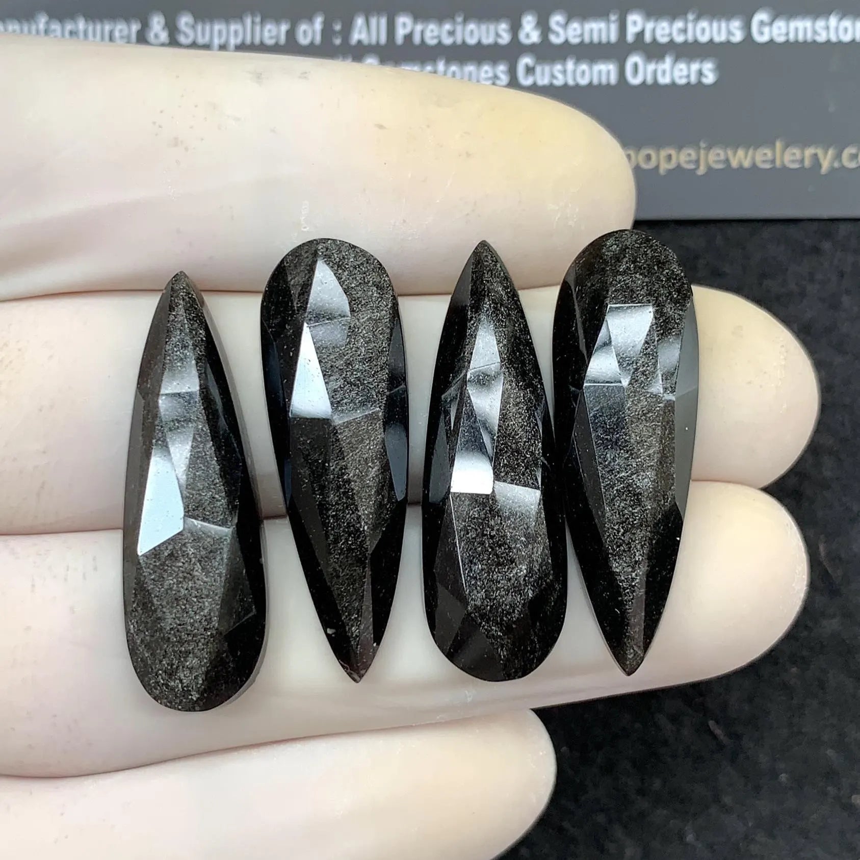 Natural Golden Sapphire Rose Cut Teardrop Cabochons Loose Gemstones For Jewelry Making WholesaleGems 30x10 MM Size 4 Pcs SM24439