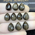 Natural Golden Sapphire Rose Cut Teardrop Cabochons Loose Gemstones For Jewelry Making WholesaleGems 13x10 MM Size 10 Pcs SM24441
