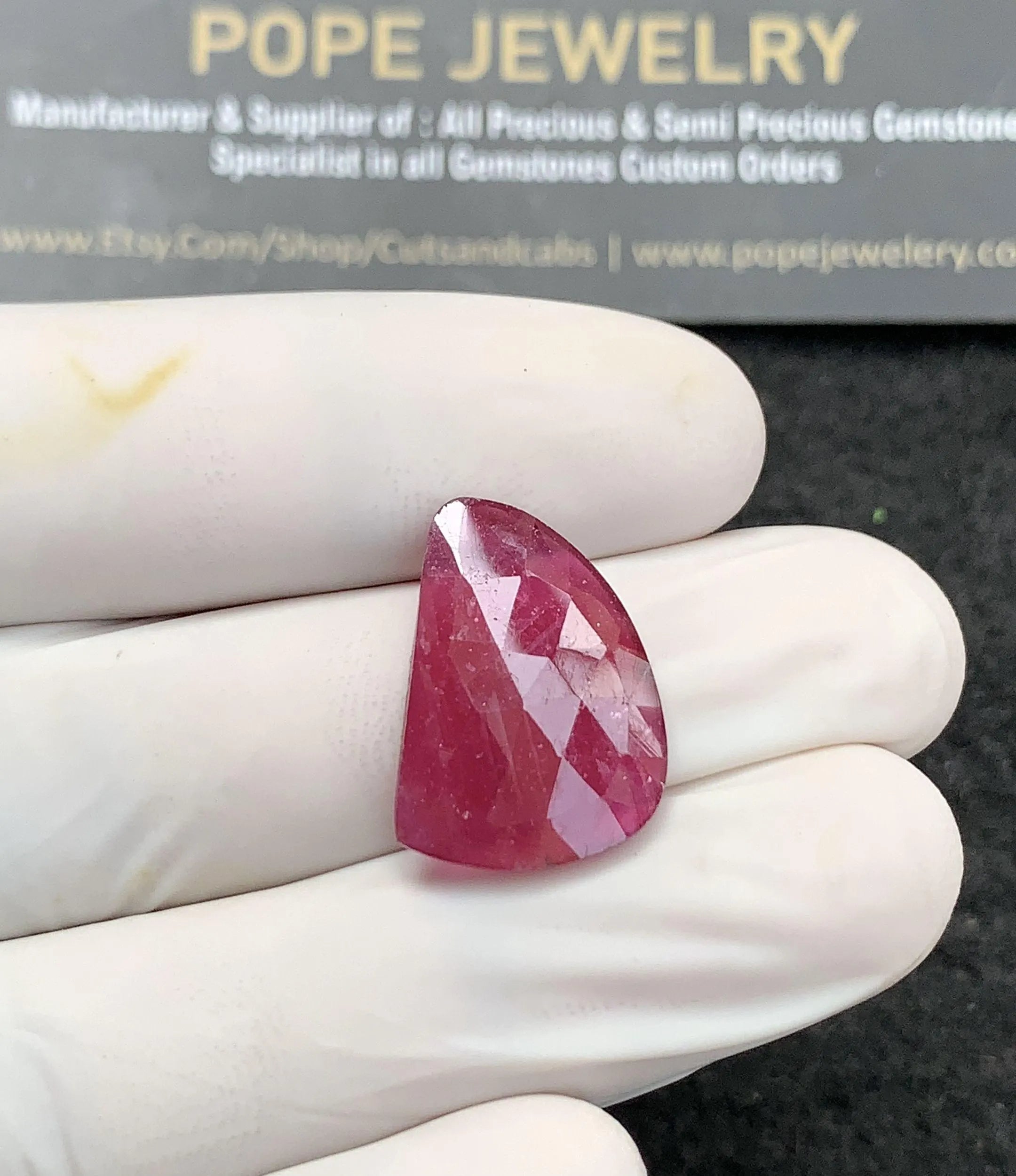 Natural Pink Sapphire Gemstone Rose Cut Fancy Shape Cabochon Loose Gemstones For Jewelry Making Wholesalegems  19x14x3 MM Size SM24700