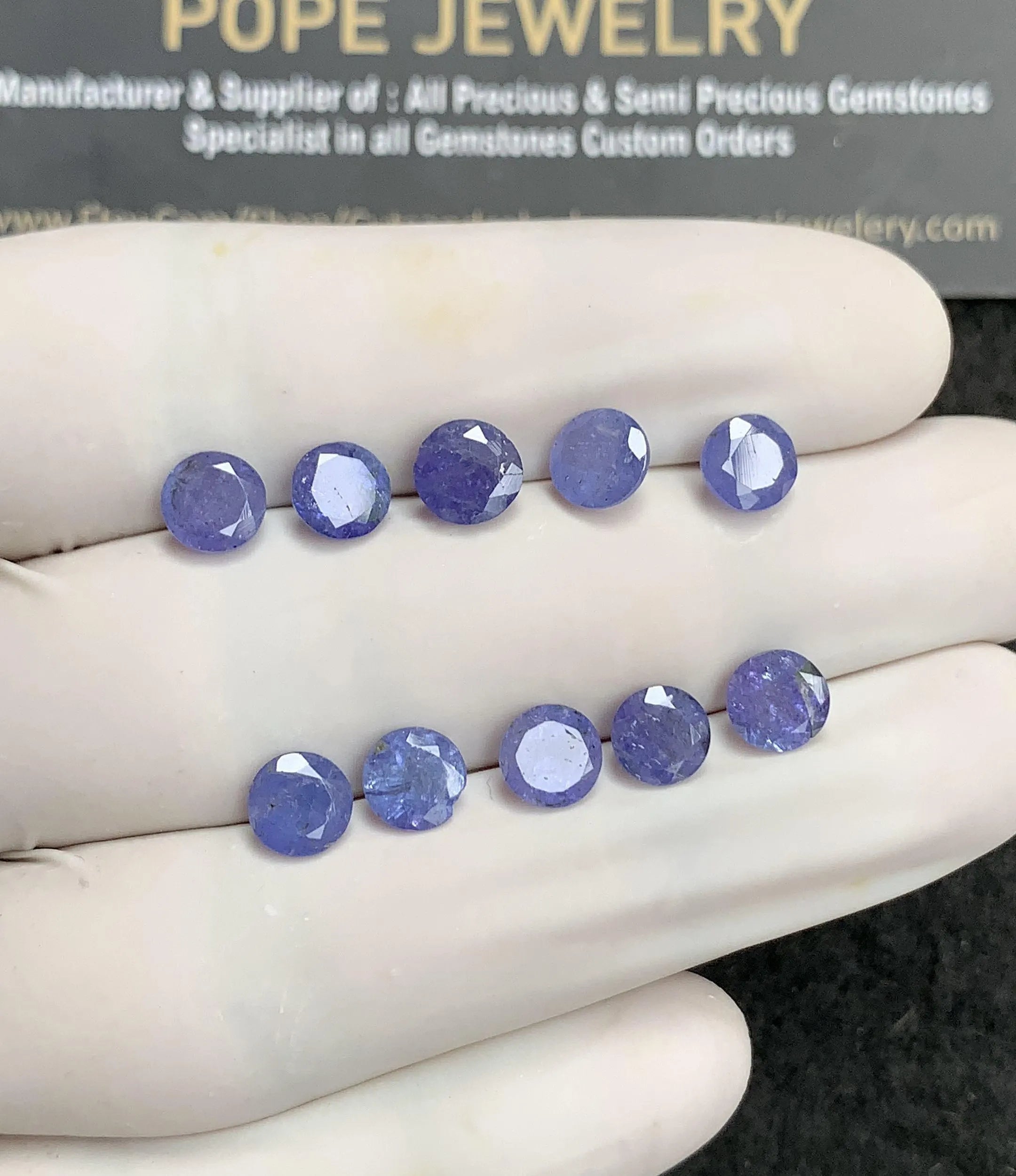 Natural Tanzanite Gemstone Faceted Cut Round Shape High Quality Loose Gemstones For Jewelry Making Wholesalegems  6 MM Size 10 Pcs SM24708