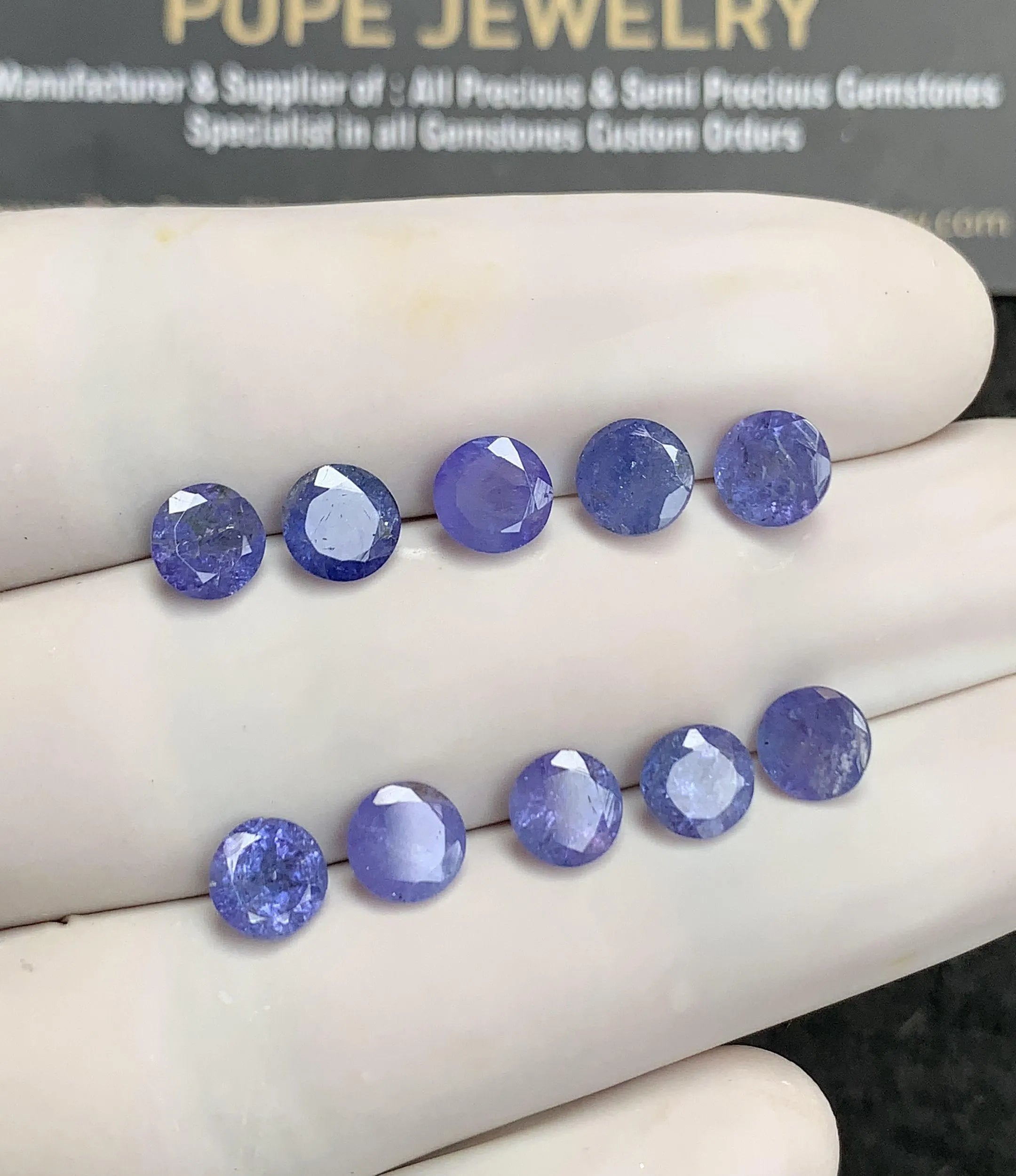 Natural Tanzanite Gemstone Faceted Cut Round Shape High Quality Loose Gemstones For Jewelry Making Wholesalegems  6 MM Size 10 Pcs SM24709