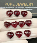 Natural Garnet Gemstone Rose Cut Heart Shape Cabochon Loose Gemstones For Jewelry Making Wholesalegems  10 MM Size 10 Pcs SM24712
