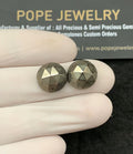 Natural Pyrite Gemstone Rose Cut Round Shape Cabochon Loose Gemstones For Jewelry Making Wholesalegems 12 MM Size 2 Pcs SM24717