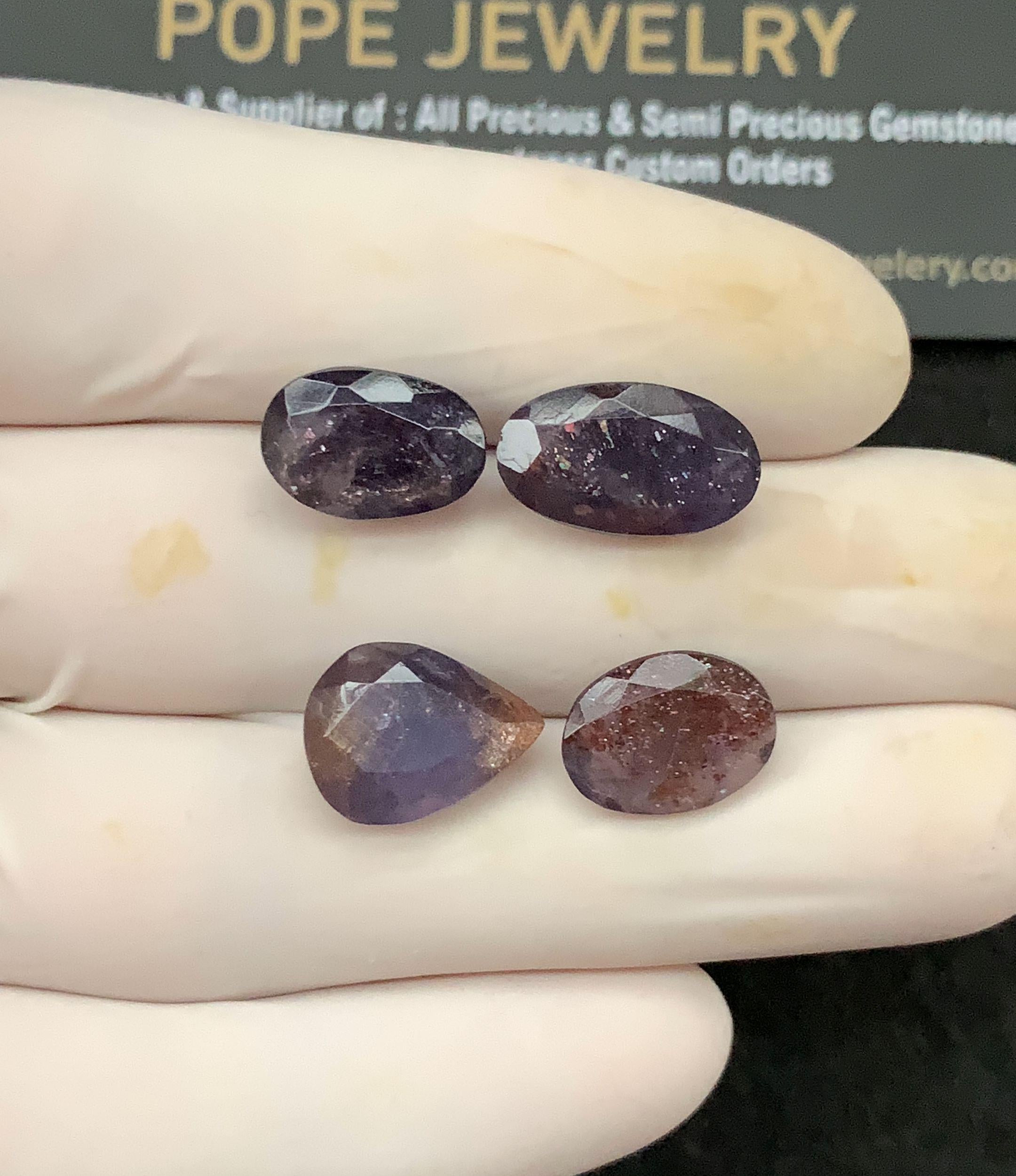 Natural Bloodshot Sunstone Faceted Cut Mix Shape High Quality Loose Gemstones For Jewelry Making WholesaleGems 12-15 MM 4 Pcs SM24724