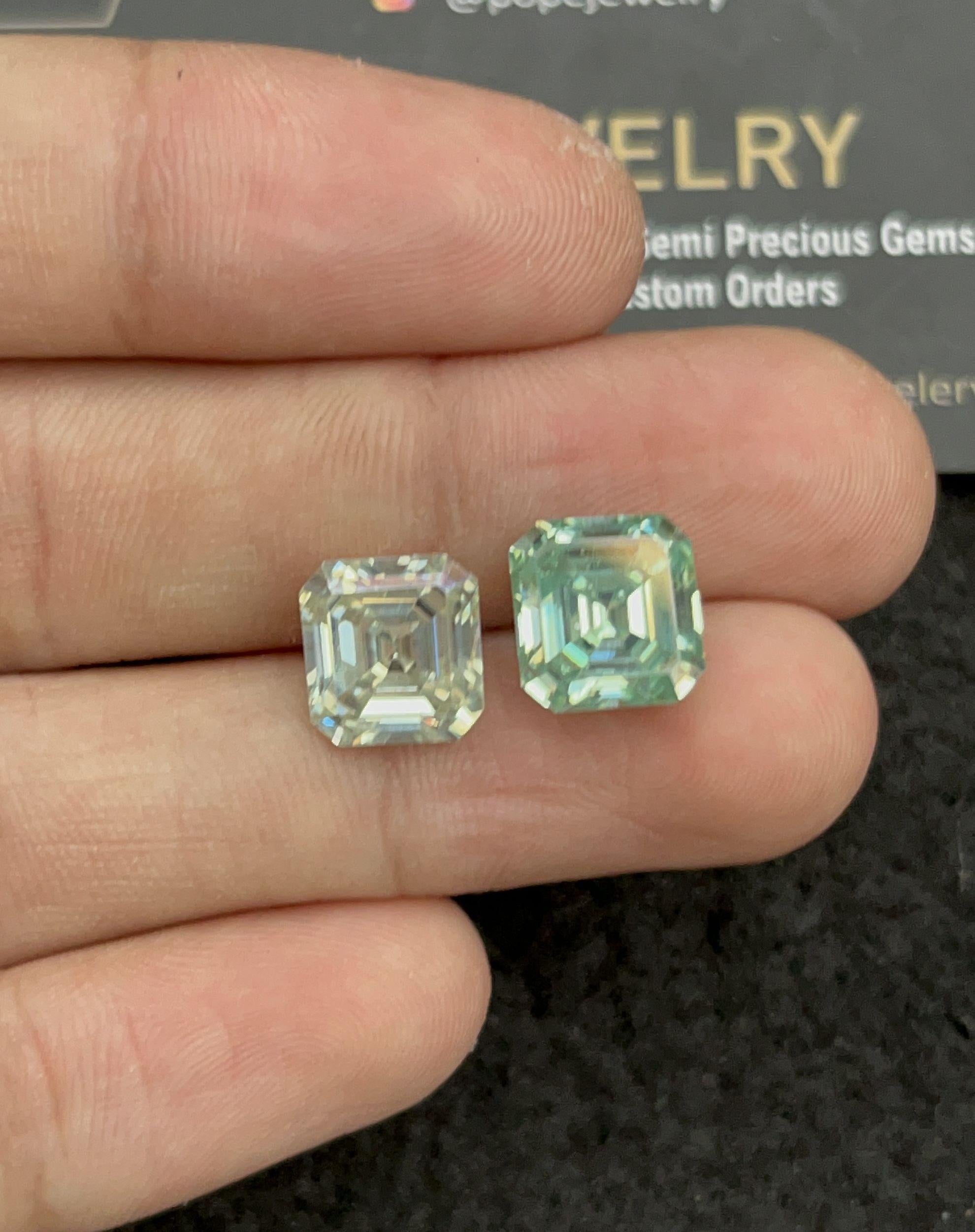 Moissanite Diamond Gemstone Cuts Faceted Cut Rectangle High Quality Loose Gemstone For Jewelry Making 10x9 MM 2 Pcs Wholesalegems SM24460