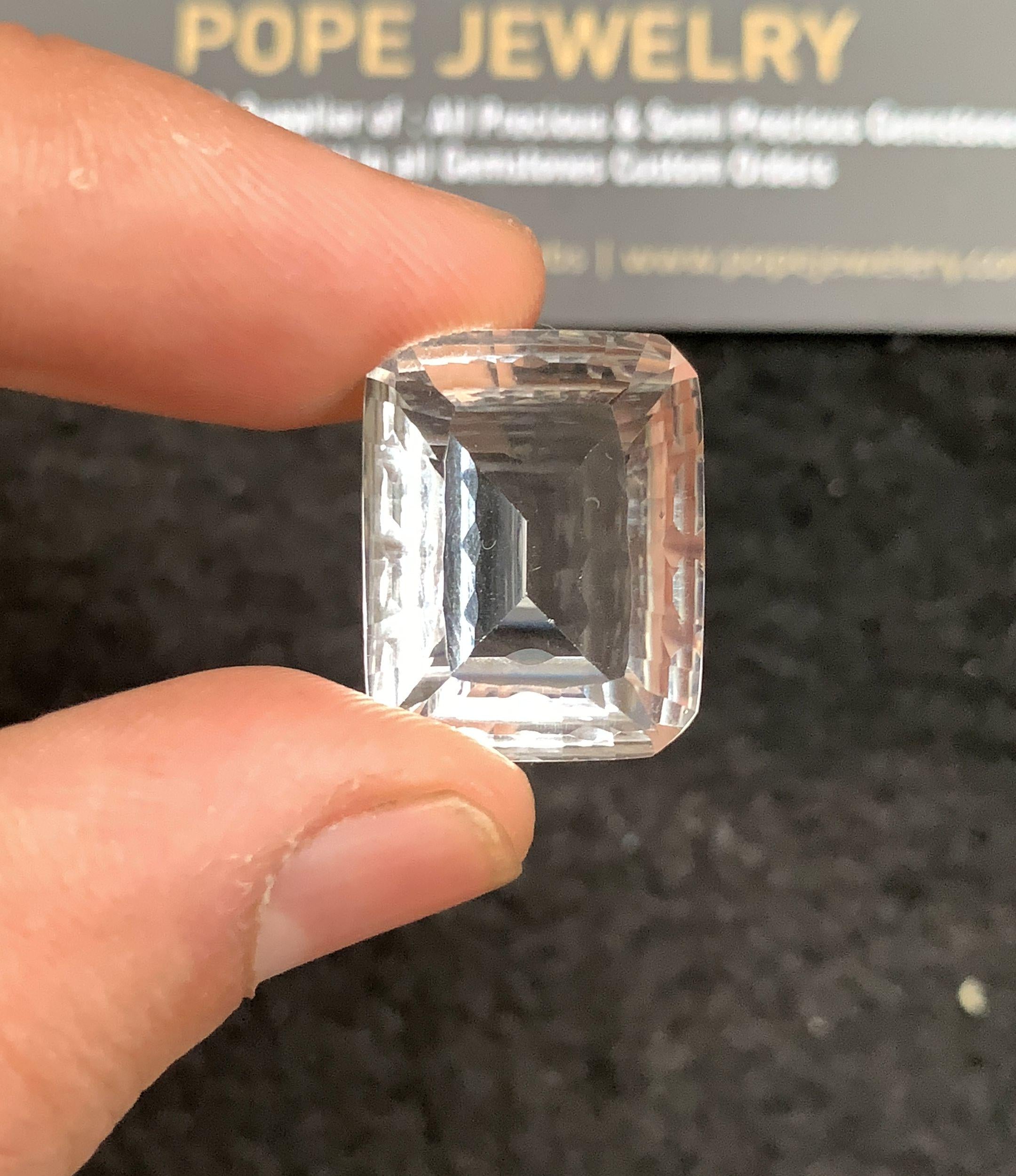 Natural Himalayan Crystal Gemstone Faceted Cut Rectangle Shape Loose Gemstones For Jewelry Making Wholesalegems 19x15x10 MM Size SM24748