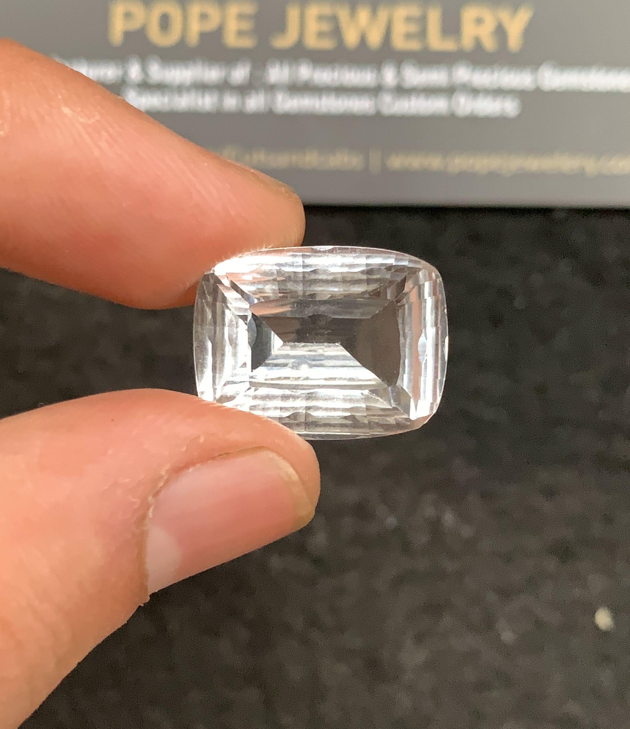 Natural Himalayan Crystal Gemstone Faceted Cut Rectangle Shape Loose Gemstones For Jewelry Making Wholesalegems 18x14x9 MM Size SM24750