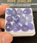 Natural Tanzanite Gemstone Rose Cut Mix Shape Cabochon Loose Gemstones For Jewelry Making Wholesalegems 10-15 MM Size 12 Pcs SM24494
