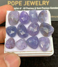 Natural Tanzanite Gemstone Rose Cut Mix Shape Cabochon Loose Gemstones For Jewelry Making Wholesalegems 10-14 MM Size 12 Pcs SM24498