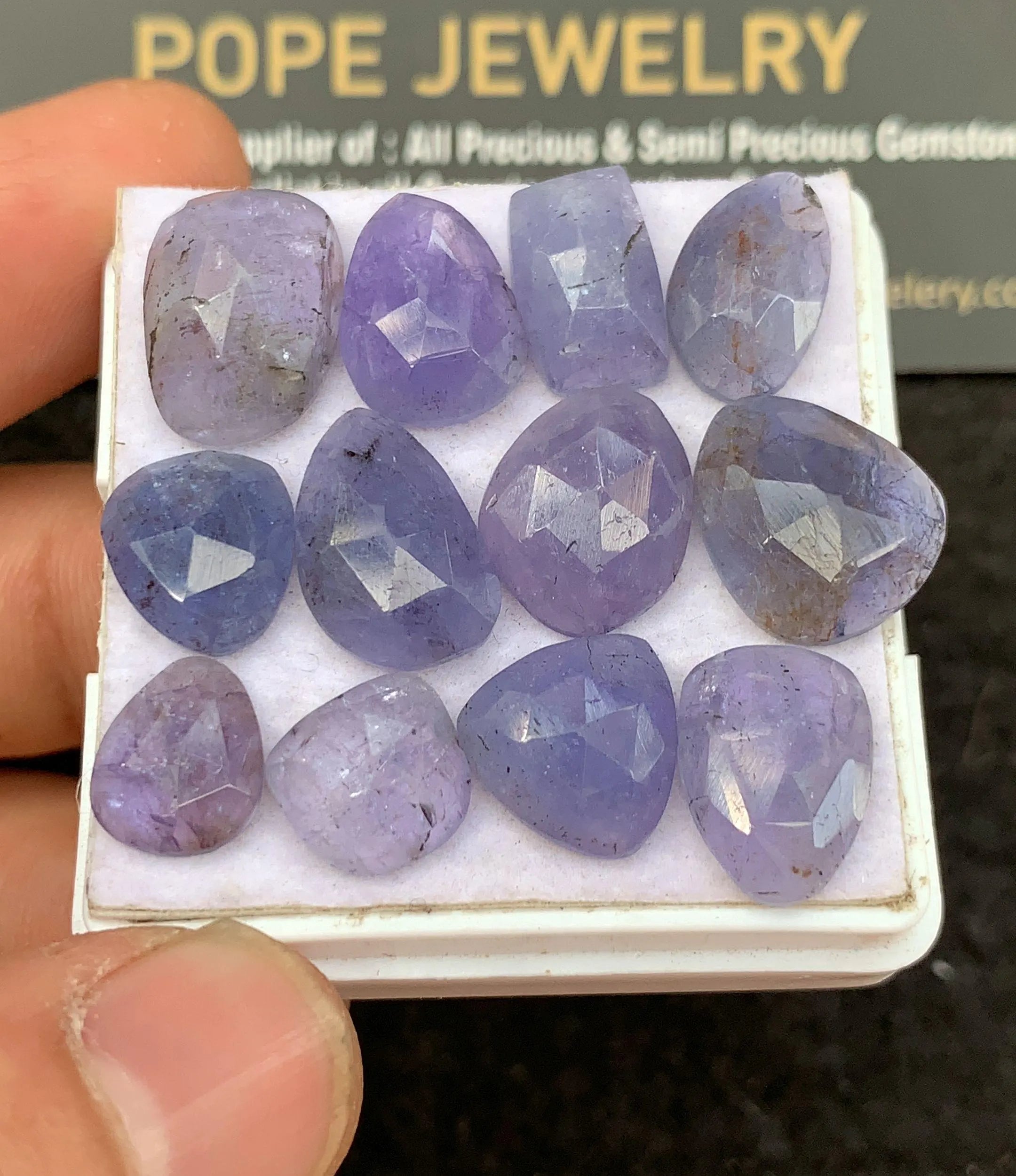 Natural Tanzanite Gemstone Rose Cut Mix Shape Cabochon Loose Gemstones For Jewelry Making Wholesalegems 10-14 MM Size 12 Pcs SM24498