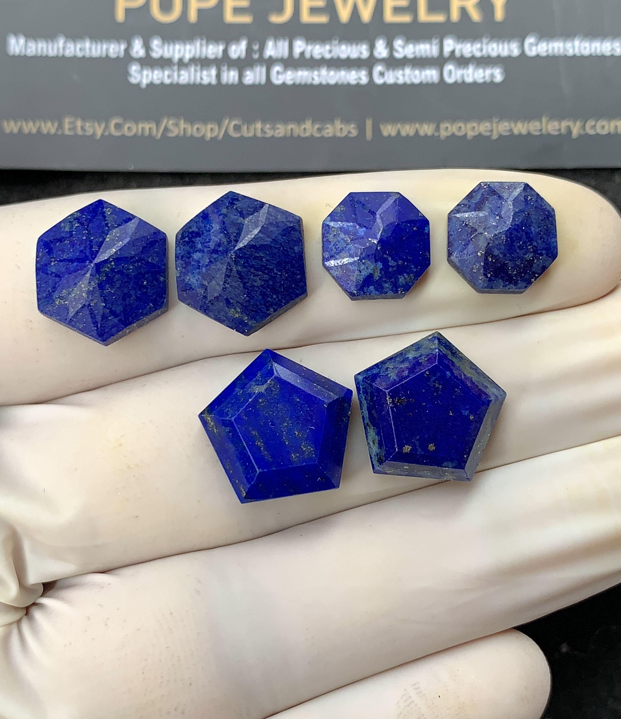 Natural Lapis Lazuli Gemstone Precious Cut Mix Cabochon Loose Gemstone For Jewelry Making Wholesalegems 11-14 MM Size 3 Pair SM24800