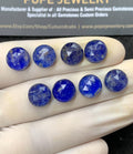 Natural Lapis & Golden Rutile Doublet Rose Cut Round Cabochon Loose Gemstone For Jewelry Making Wholesalegems 10 MM Size 8 Pcs SM24806