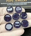 Blue Sandstone & Doublet Step Cut Round Cabochon Loose Gemstones For Jewelry Making Wholesalegems 14 MM Size 8 Pcs SM24526