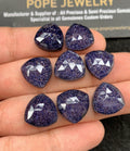 Blue Sandstone & Doublet Rose Cut Trillion Shape Cabochon Loose Gemstones For Jewelry Making Wholesalegems 14 MM Size 8 Pcs SM24532