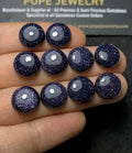 Blue Sandstone Smooth Round Shape Cabochon High Quality Loose Gemstones For Jewelry Making Wholesalegems 11 MM Size 12 Pcs SM24547