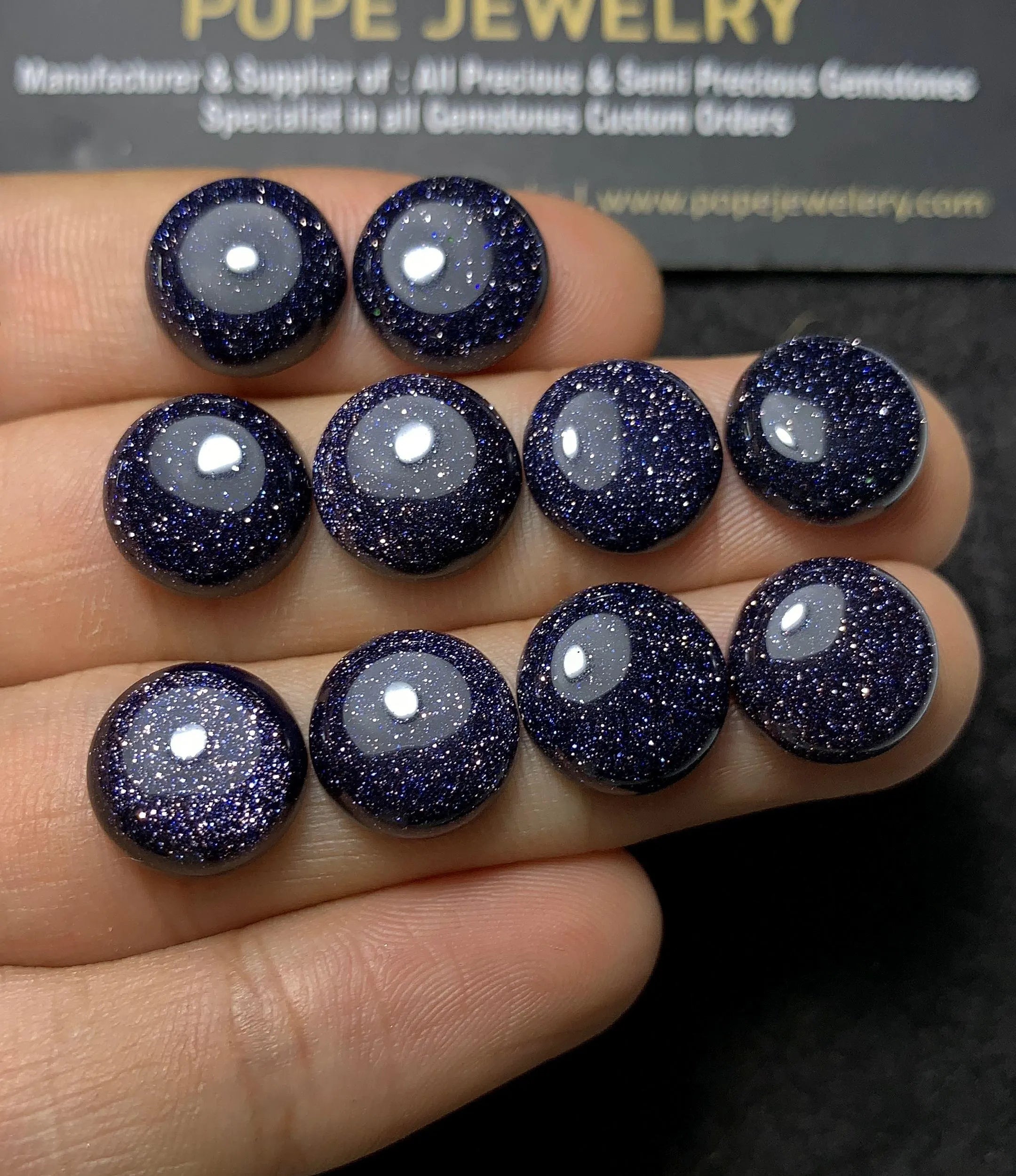 Blue Sandstone Smooth Round Shape Cabochon High Quality Loose Gemstones For Jewelry Making Wholesalegems 11 MM Size 12 Pcs SM24547