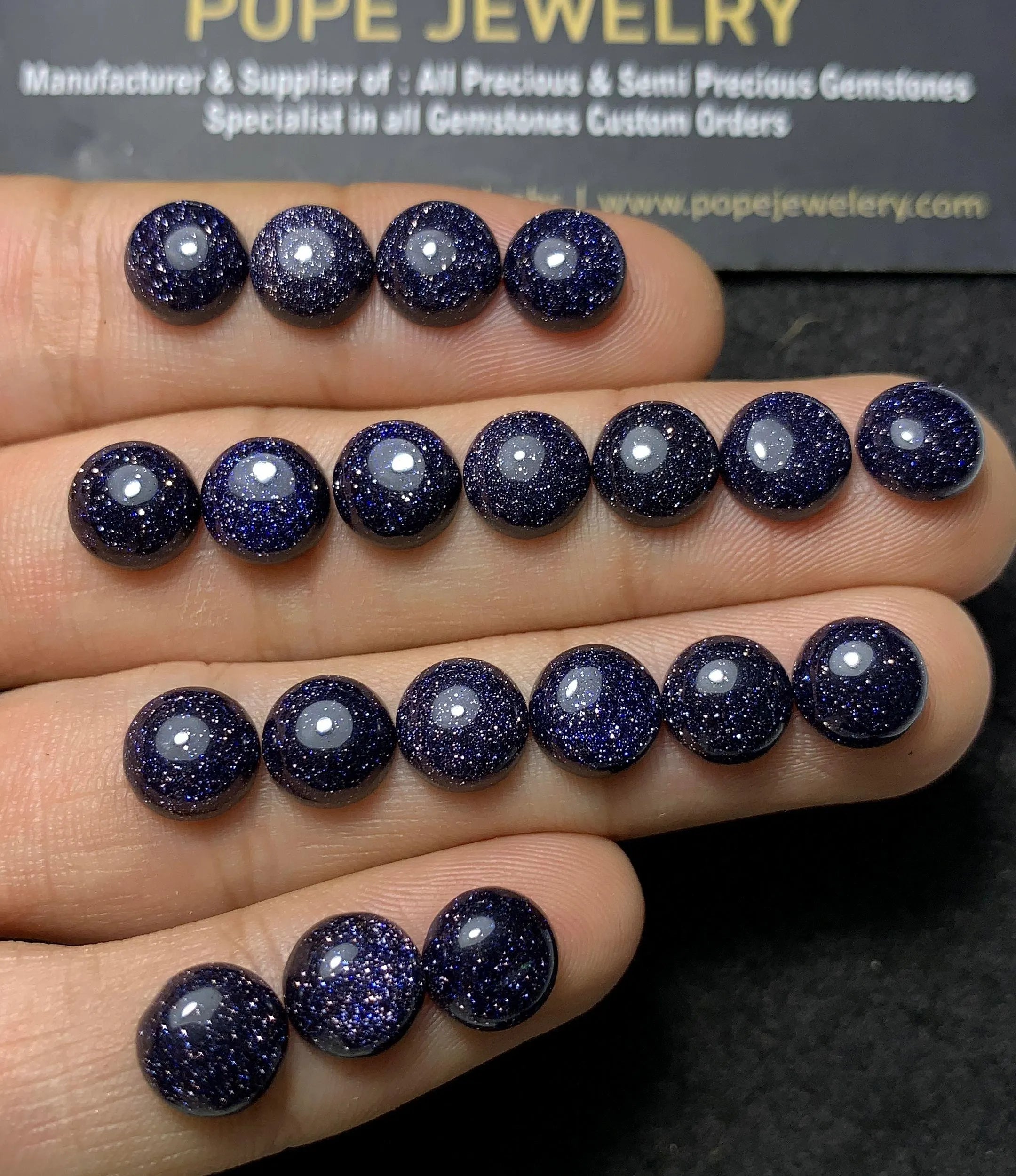 Blue Sandstone Smooth Round Shape Cabochon High Quality Loose Gemstones For Jewelry Making Wholesalegems 8 MM Size 20 Pcs SM24549